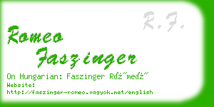 romeo faszinger business card